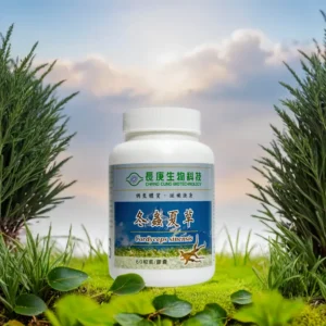 cordyceps sinensis capsules on grass